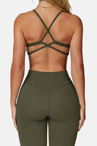 Women's U-neck Cross-Back Sports Bra