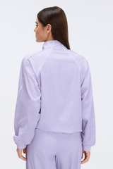 Women's Stand Collar Lightweight Drawstring Hem Sports Jacket