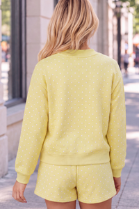Unisex Fall Fleece Polka Dot Mock Neck And Shorts Outfit Set