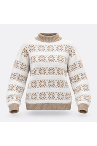 Women Christmas Snowflake Mock Neck Sweater No Cotton Lining