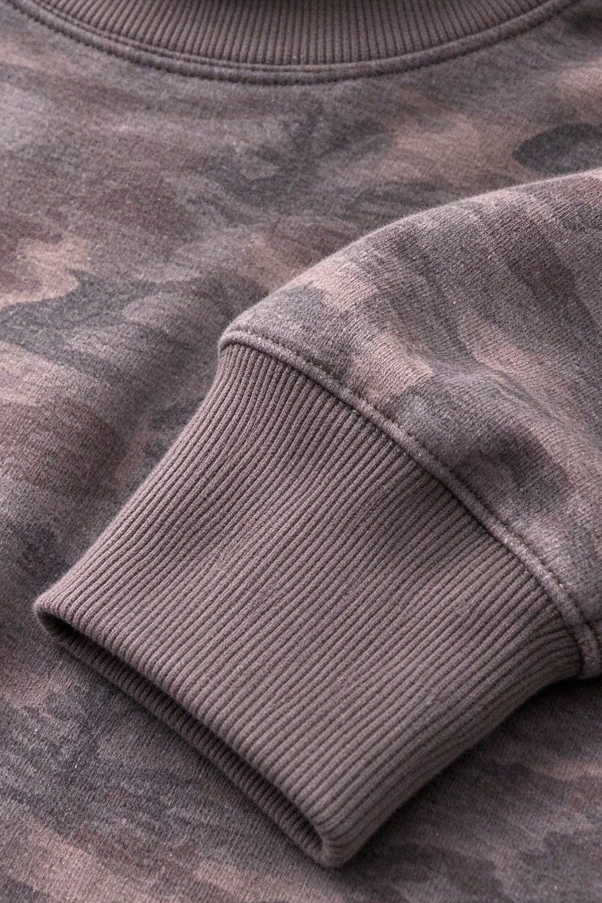 Women's Loungewear Camo Long Sleeve Mock Neck Sweatshirt