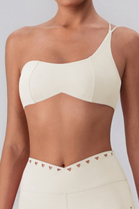 Women's Asymmetric One-Shoulder Naked Feel Sports Bra