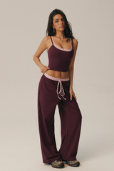 Women's Polka Dot Yoga Sets:Layered-Look Cami & Pants