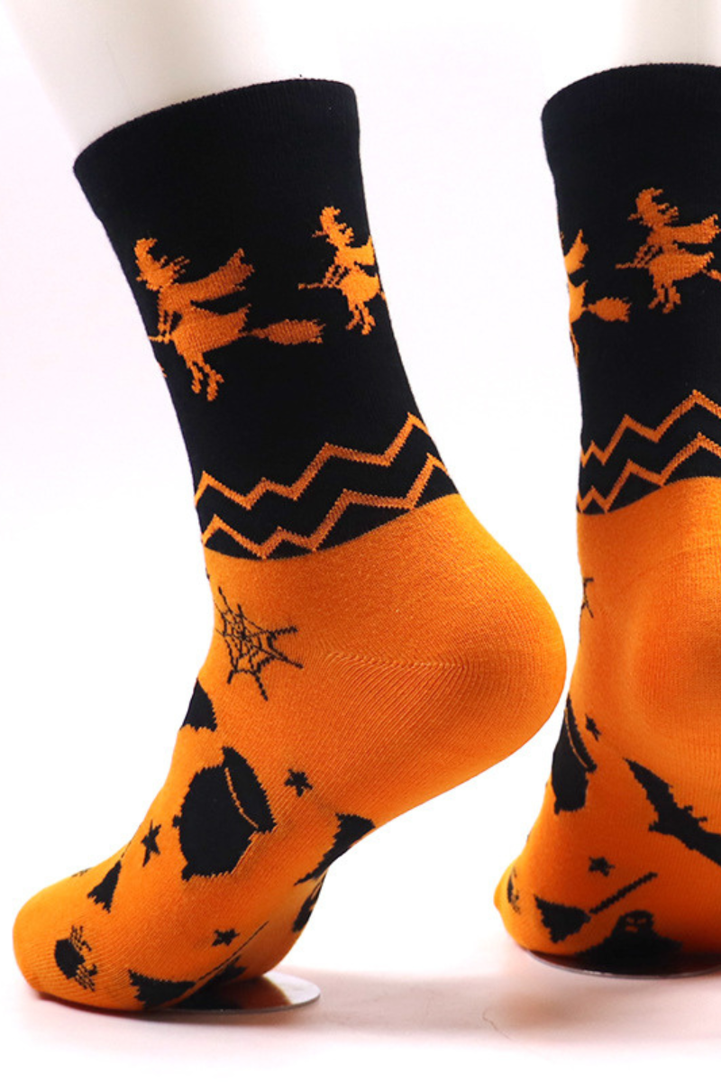 Unisex Halloween Festival Fun Print Mid-Calf Crew Socks