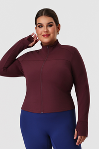 Plus Size Women's Fitted Zip-Up Yoga Jacket
