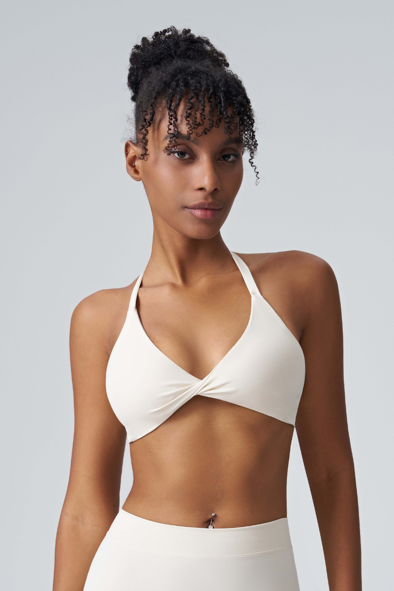 Women’s Twist-Front Spaghetti-Strap Sports Bra
