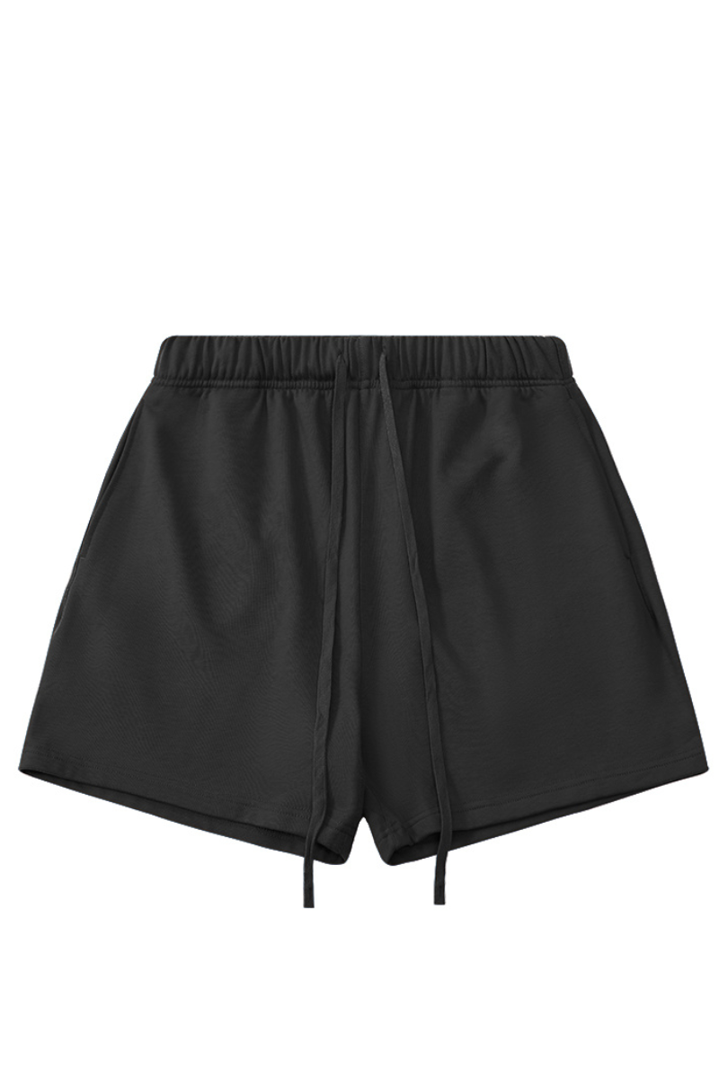 Men's 100% Cotton Solid Drawstring Loose Sports Shorts