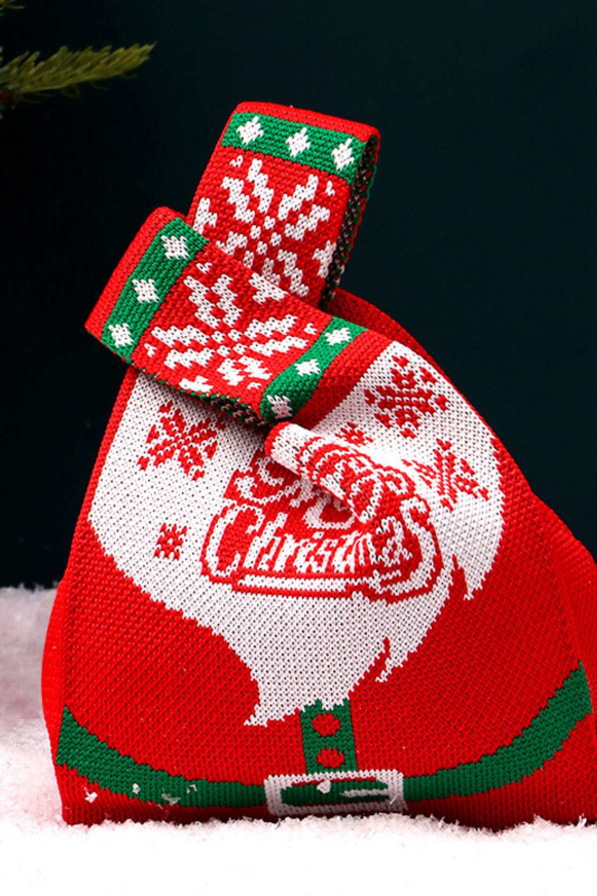 Christmas Knitted Gift Bag For Apple Packaging Decoration