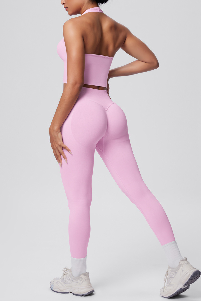 Women's Seamless Set:Halterneck Bra And High Waist Leggings