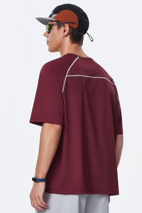Men's Outdoor Striped Color-Block Relaxed Quick Dry T-Shirt