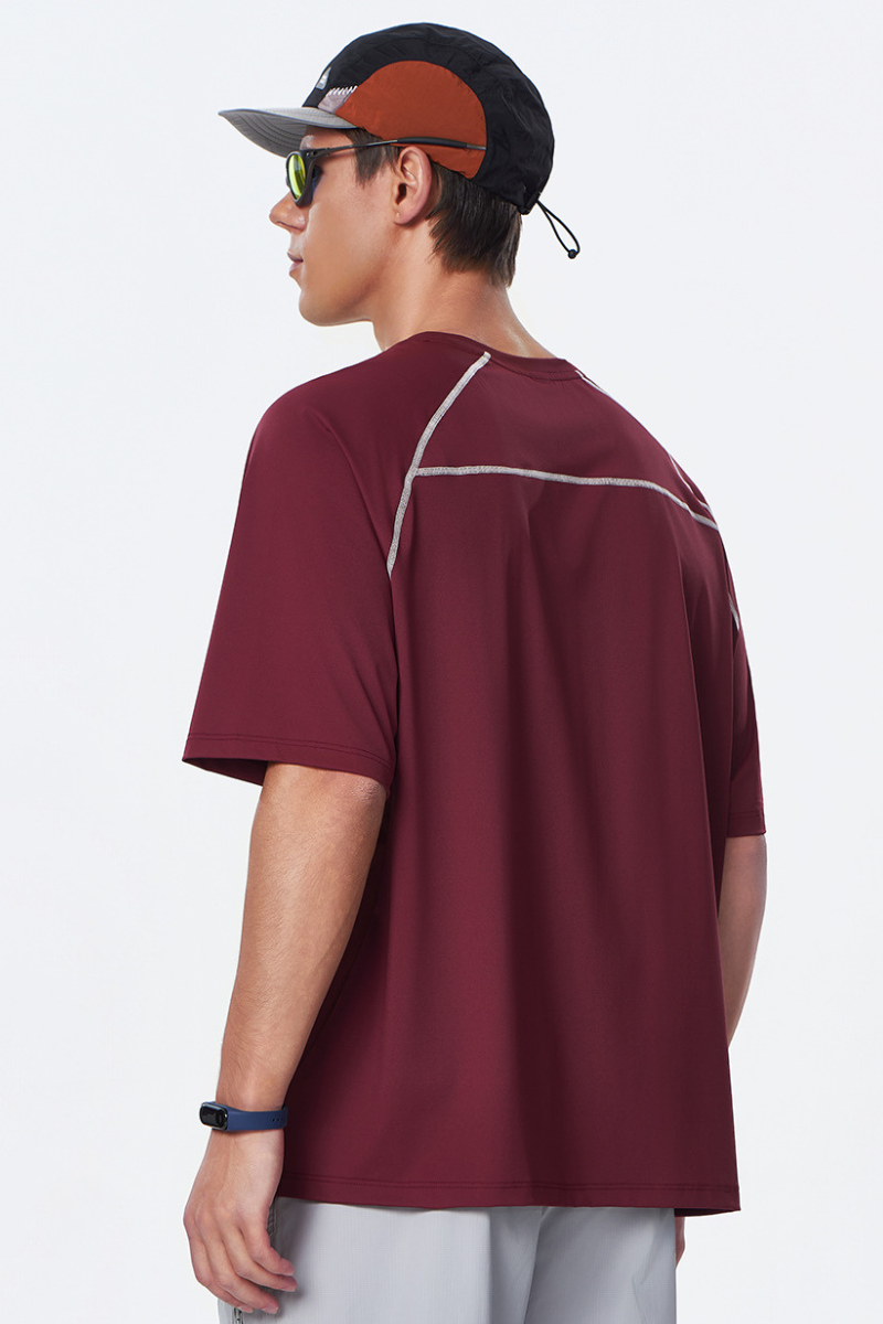 Men's Outdoor Striped Color-Block Relaxed Quick Dry T-Shirt