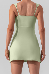 Women's Side Slit Padded A-Line Athletic Tennis Mini Dress
