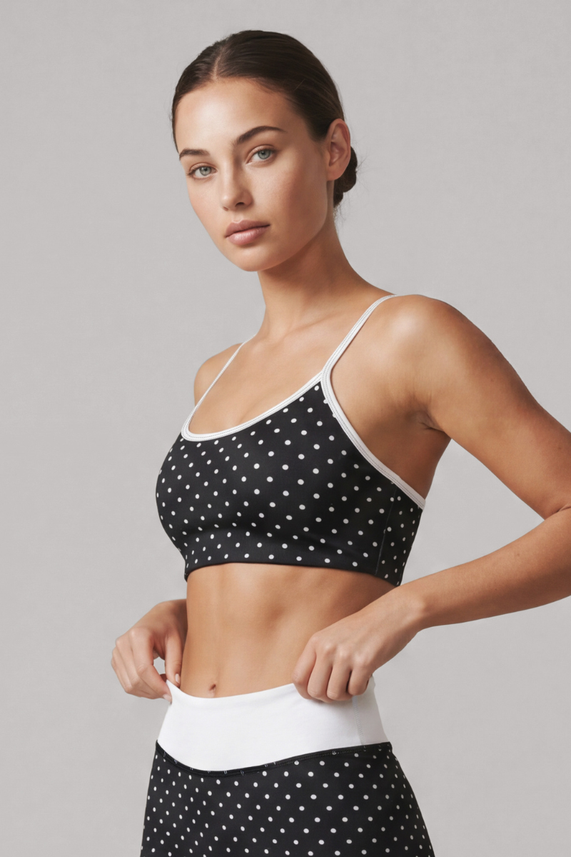Women's Polka Dot AdjustableThin Strap Sports Bra