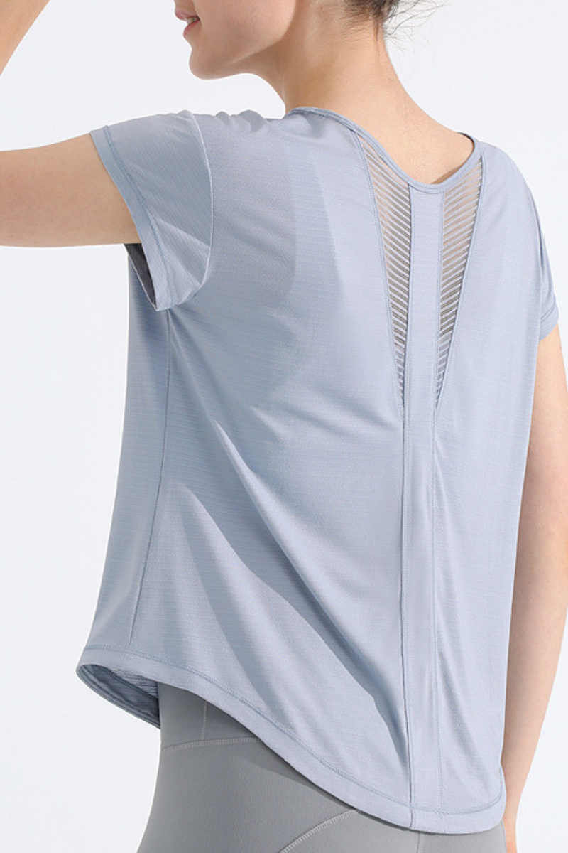Women's Summer Cooling Quick-Dry Mesh Panel Sports T-shirt