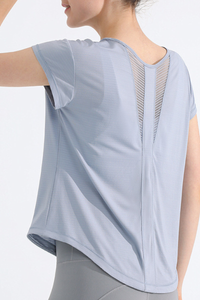 Women's Summer Cooling Quick-Dry Mesh Panel Sports T-shirt