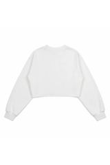 Women Cropped Exposed Seam Sweatshirt