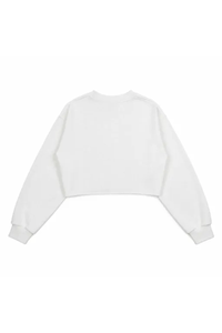 Women Cropped Exposed Seam Sweatshirt