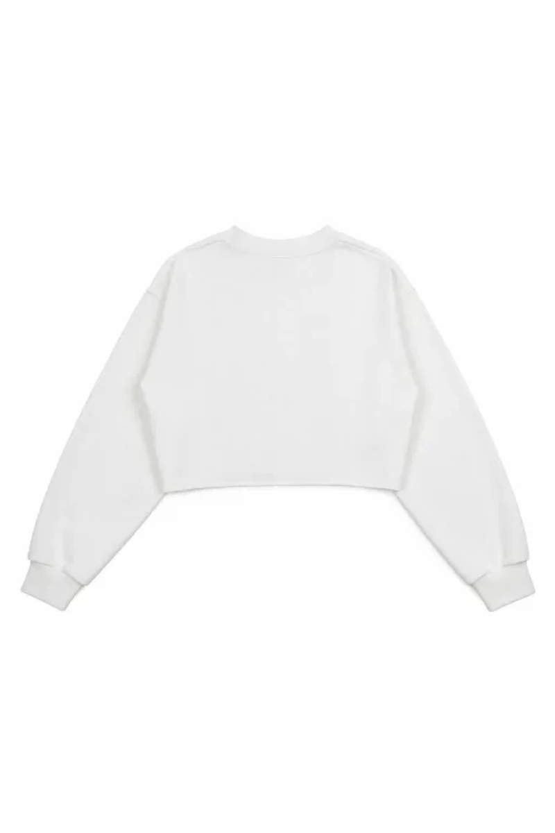 Women Cropped Exposed Seam Sweatshirt