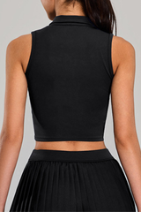 Women's Athletic V-neck Reverse-collared Fitness Tank Top