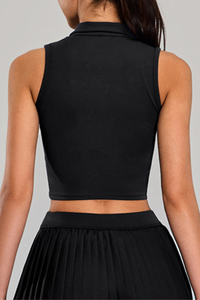 Women's Athletic V-neck Reverse-collared Fitness Tank Top