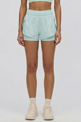 Women's Summer Cooling Faux Two-Piece Drawstring Sports Shorts