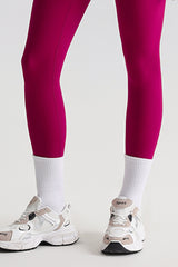 Women Brushed Cross-Back Slim-Fit Yoga Set: High-Waisted Butt-Lifting Outdoor Running Leggings + Round Neck Sports Bra