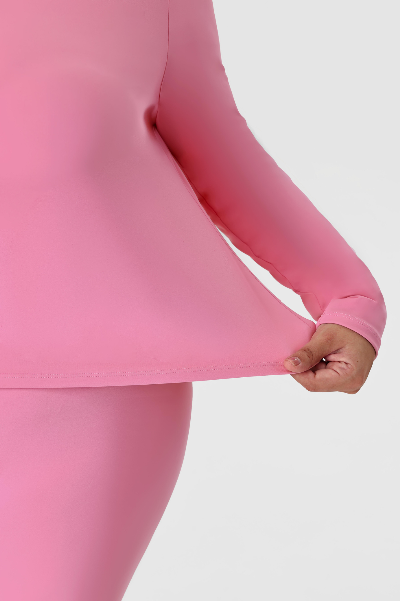 Plus Size Women's Crew Neck Fitted Long Sleeve T-shirt