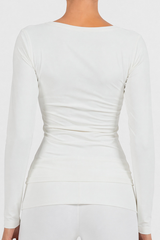Women’s Wide Scoop Neck Form-Fitting Long Sleeve Pilates Top