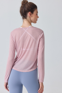 Women's Lightweight Sheer Drawstring Cropped Yoga T-shirts