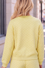 Unisex Fall Cozy Fleece Polka Dot Mockneck Sweatshirt