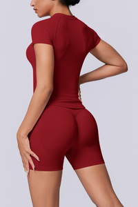 Women's Seamless Sets:Slim Fit T-shirt And Shorts