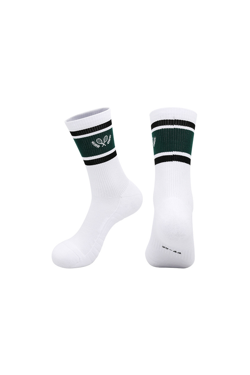 Slip-resistant mid-calf socks.