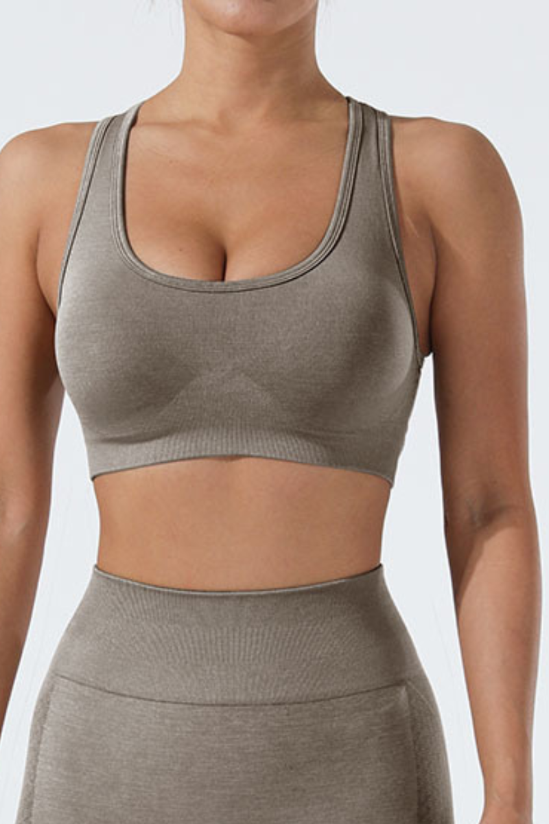 Women's Sport U-neck Cross Back Seamless Bra