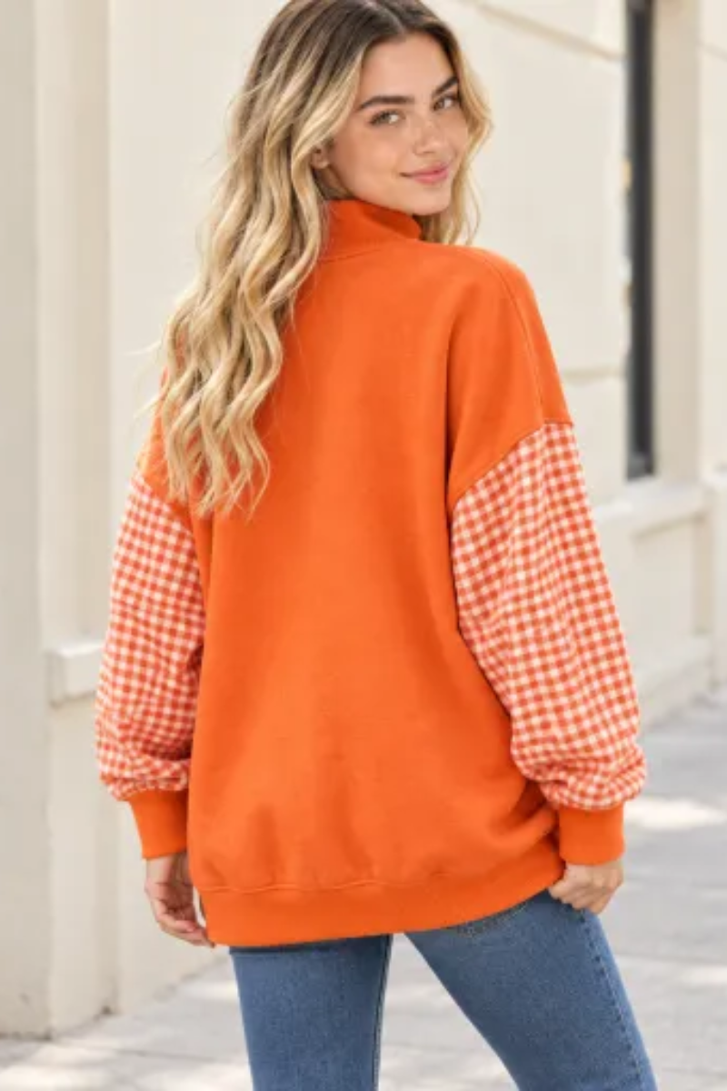 Women's Fall Christmas Letter Embroidery Mockneck Sweatshirt