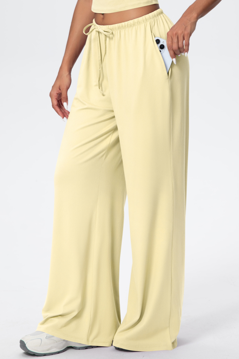 Women’s Drawstring Loose-Fit Athletic Wide-Leg Pants