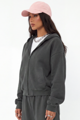Women's Fall 100% Cotton 360G Boxy Two‑Way Zip Jacket
