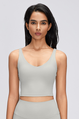Women's Naked Feeling V Neck Padded Sports Yoga Bra