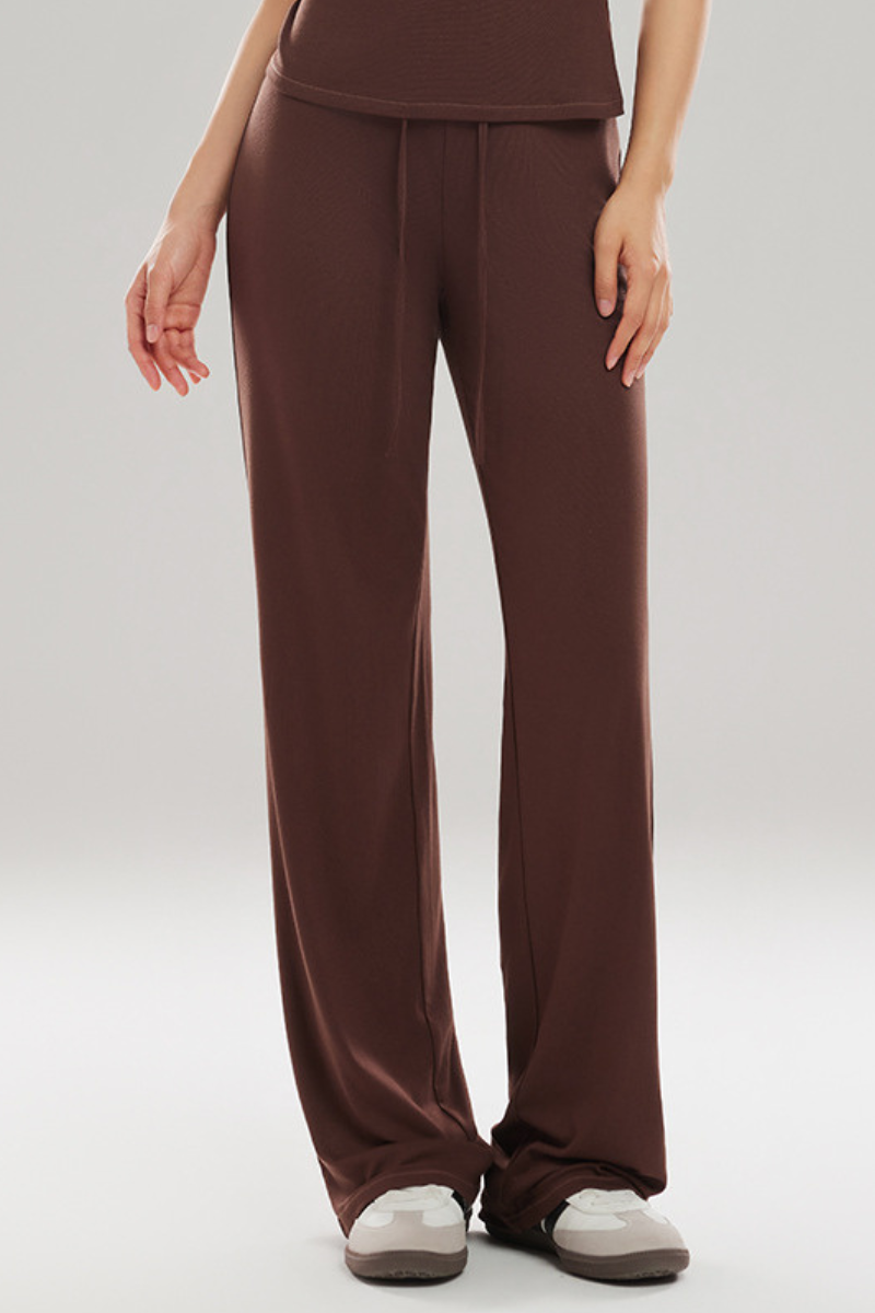 Women’s Drawstring Waist Relaxed Straight Leg Yoga Pants