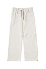 Straight-leg fleece-lined sweatpants.