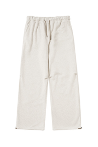 Straight-leg fleece-lined sweatpants.