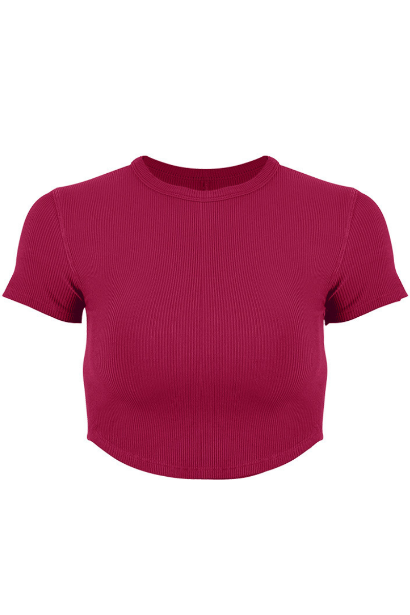 Sleek-Fit Running Crop Tee