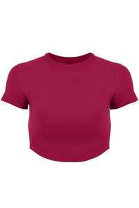 Sleek-Fit Running Crop Tee