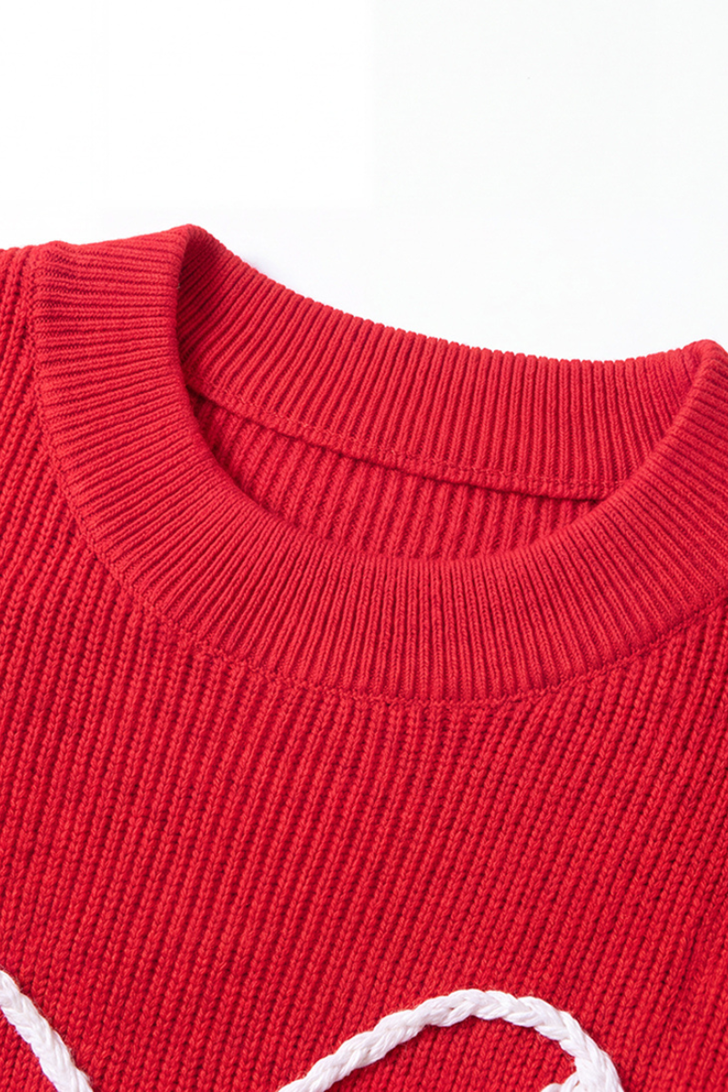 Women's Winter Christmas Color Block Bow Loose Knit Sweater