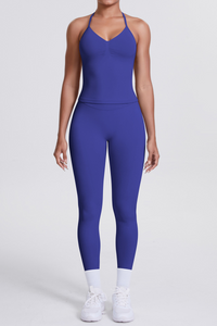 High-Waist Seamless Yoga Set - Halter Neck, Quick-Dry Fitness Outfit