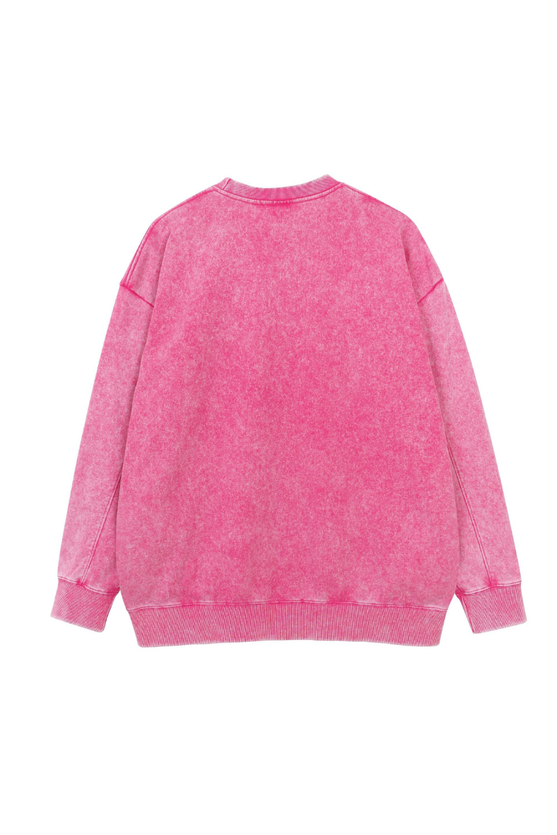 Unisex Fall Washed Vintage Drop Shoulder Relaxed Pullover