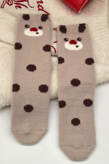 Unisex Plus Christmas Cute Santa Snowman Mid-Calf Socks