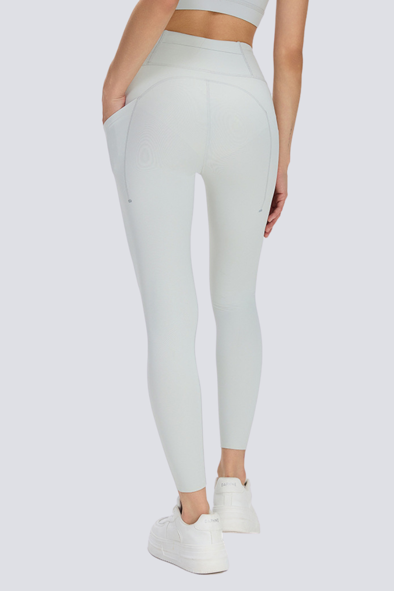 Women's Wide Waist Side Pocket 9/10 Length Leggings