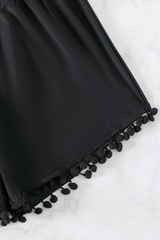 Women's Tassel Trim Elastic Waist Loose Swim Shorts