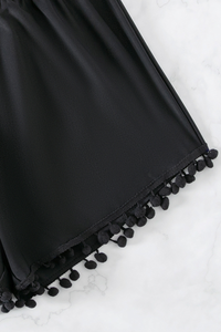 Women's Tassel Trim Elastic Waist Loose Swim Shorts