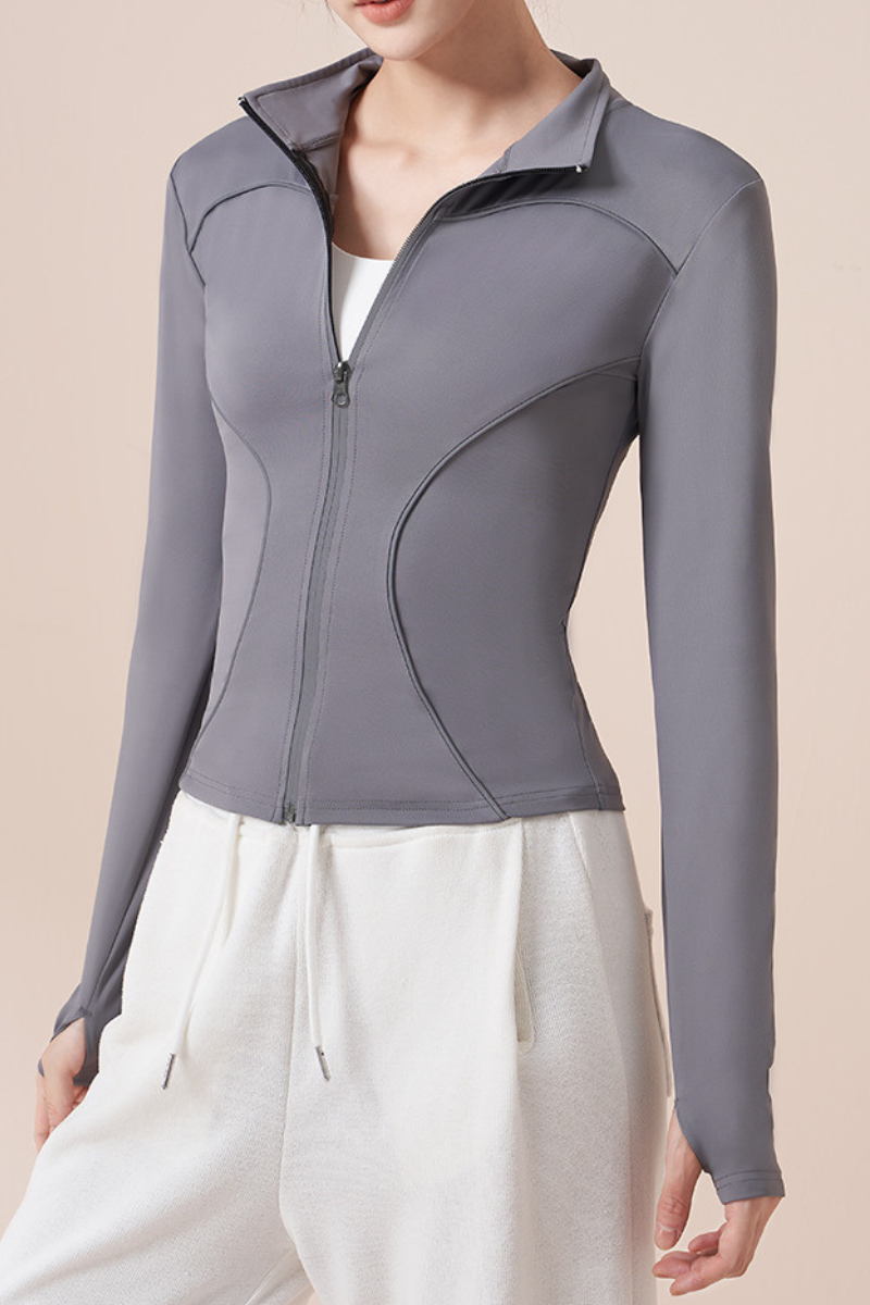 Honey peach-textured outerwear